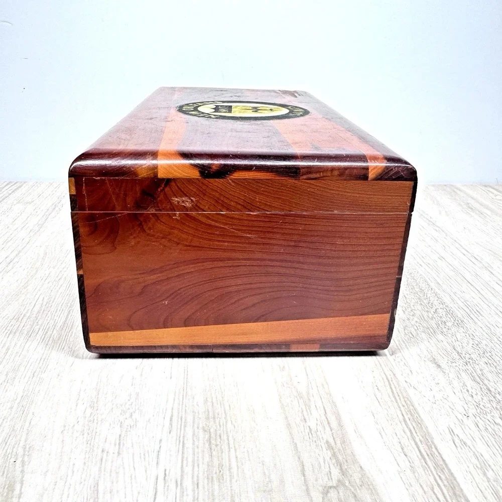 Handmade Cedar Jewelry‎ Box Signed MW Major Moultrie GA Wood Keepsake 9.5in